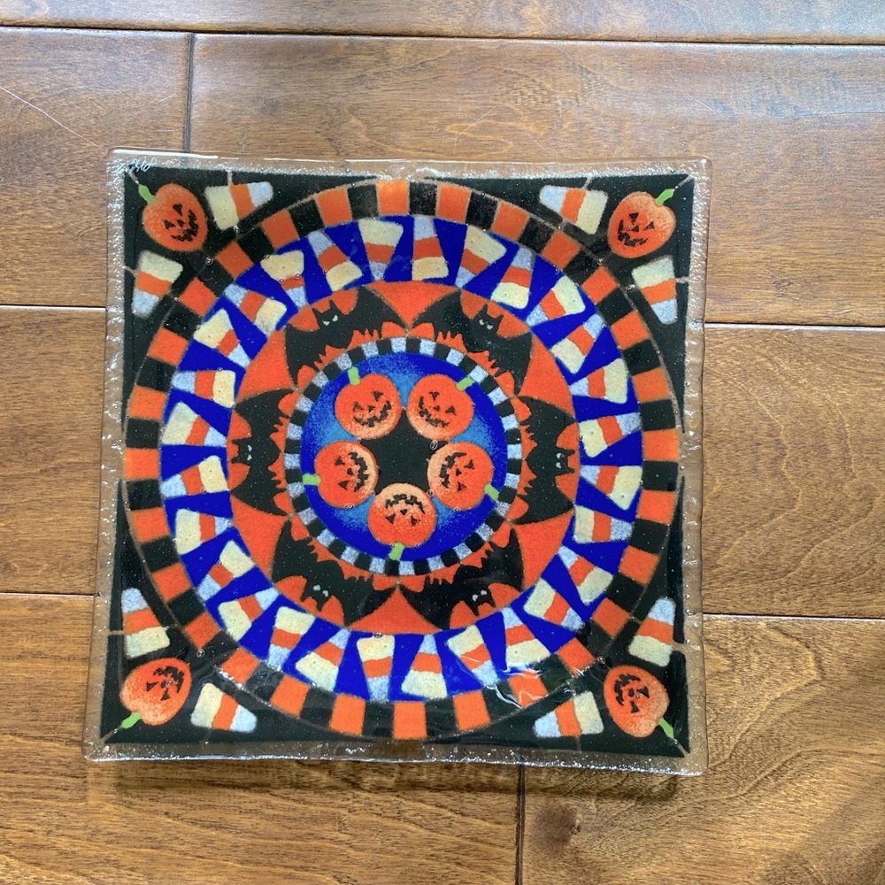 Peggy Karr Hand Crafted Artisitc Halloween Serving Plate 🎃🦇